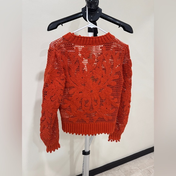FARM Rio Red Crochet Knit Cardigan - Picture 9 of 10